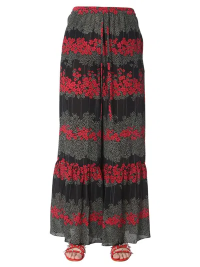 RED VALENTINO RED VALENTINO DREAMING PEONY PRINT TROUSERS