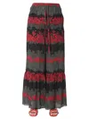 Red Valentino Floral-print Silk-georgette Flared Pants In Multi