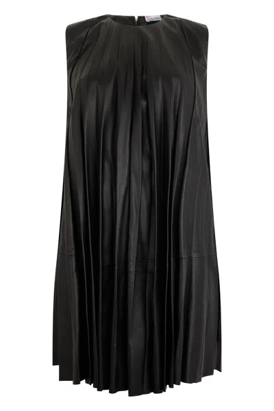 Red Valentino Dress Without Sleeves In Elegant Black Fabric.