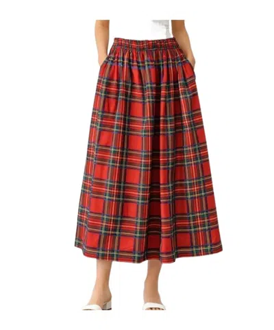 Red Valentino Elastic Waist Midi Skirt In Red