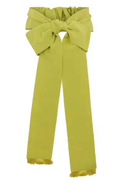 Red Valentino Elegant Accessory For Acid Green Hair With Bow, Versatile And Chic. In Gold