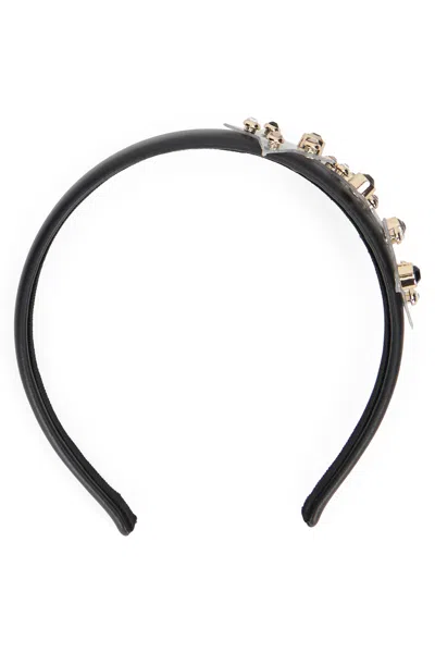 Red Valentino Elegant Black Hairband With Decorative Details. In Blue