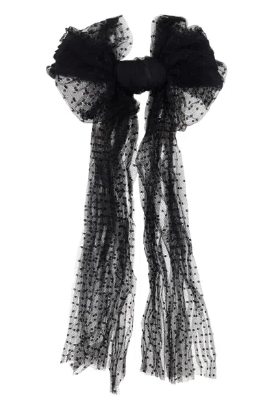 Red Valentino Elegant Black Hairband With Mesh Details.