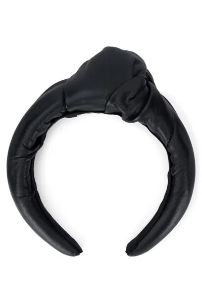 Red Valentino Elegant Black Leather Headband, Minimalist And Chic Design. In Pink