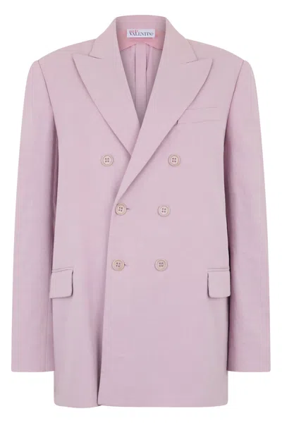 Red Valentino Elegant Double-breasted Pink Blazer. In Purple