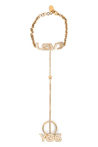 Red Valentino Elegant Golden Necklace With Eye-catching Design.