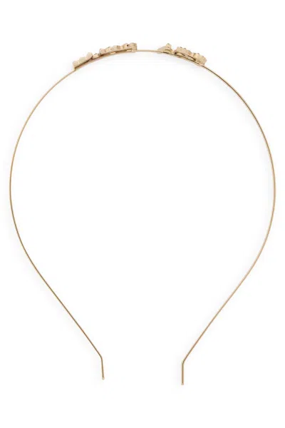 Red Valentino Elegant Metal Hairband In Shiny Gold Color With Versatile Design.