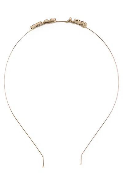 Red Valentino Elegant Minimalist Headband With A Glossy Finish. In Gold