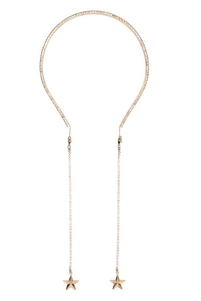 Red Valentino Elegant Minimalist Headband With Refined Pendants. In Gold