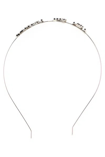Red Valentino Elegant Silver-colored Hairband. In Gray