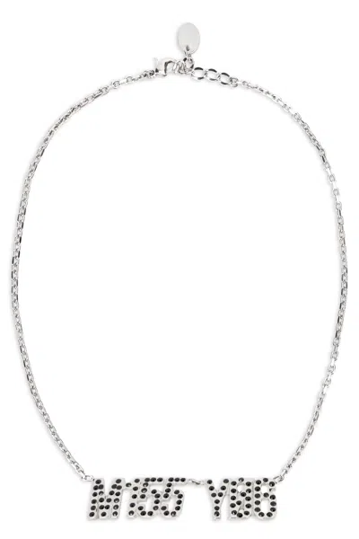 Red Valentino Elegant Silver Colored Necklace With Pendant. In White