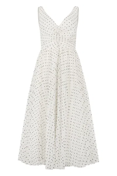 Red Valentino Elegant White Dress With Black Polka Dots, Elegant And Versatile.