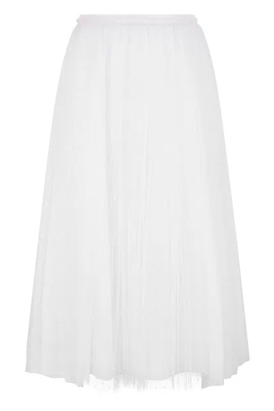 Red Valentino Elegant White Midi Skirt For Any Occasion.