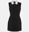 Red Valentino Embellished Cady Minidress In Black