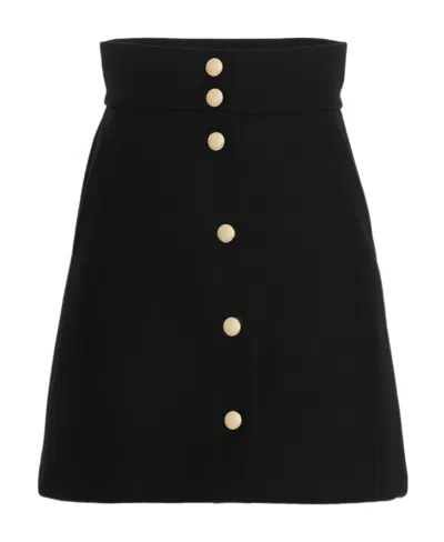 Red Valentino Emblem High Waist Skirt In Black