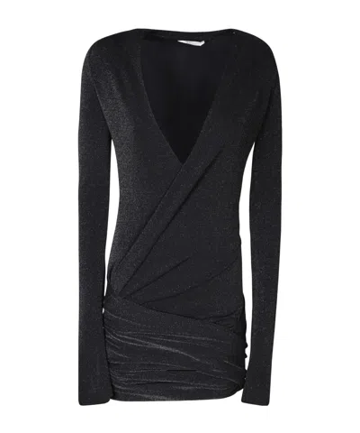 Red Valentino Ezri Lurex Minidress In Black
