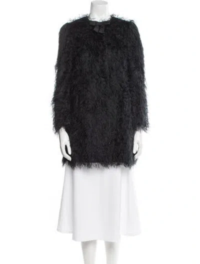 Pre-owned Red Valentino Faux Fur Coat In Black