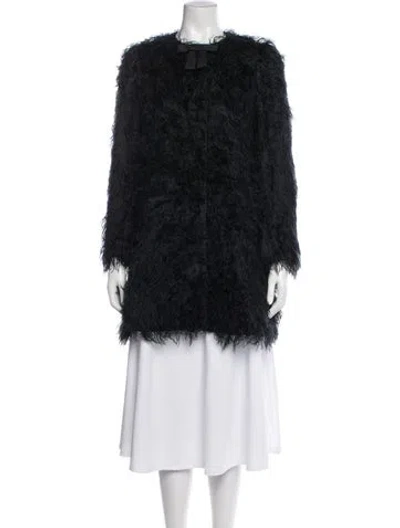 Pre-owned Red Valentino Faux Fur Coat In Black