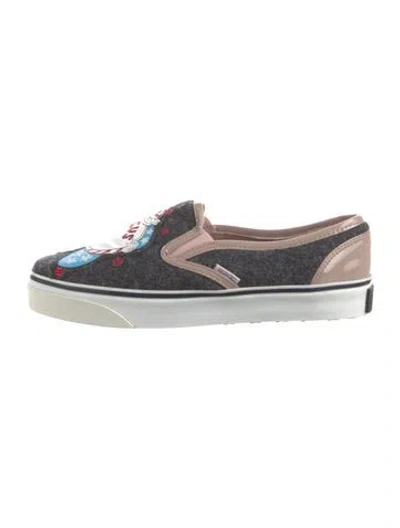 Pre-owned Red Valentino Felt Graphic Print Sneakers In White
