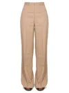 Red Valentino High-waisted Wide-leg Trousers Front Pleats In Beige