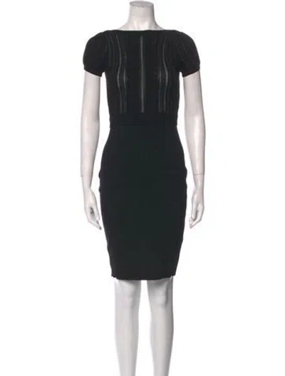 Pre-owned Red Valentino Fleece Mini Dress In Black
