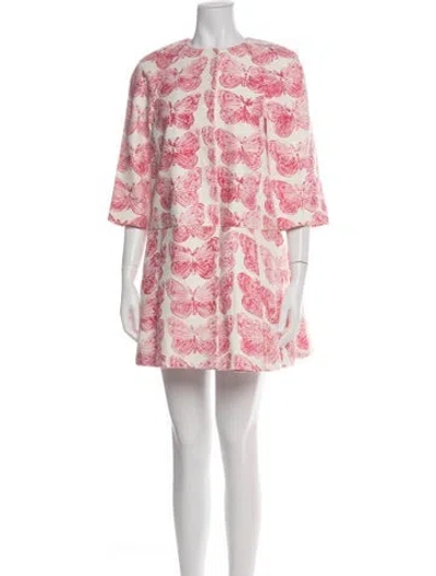 Pre-owned Red Valentino Floral Print Coat In Multi