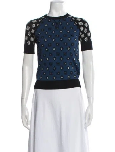 Pre-owned Red Valentino Floral Print Crew Neck Top In Multi
