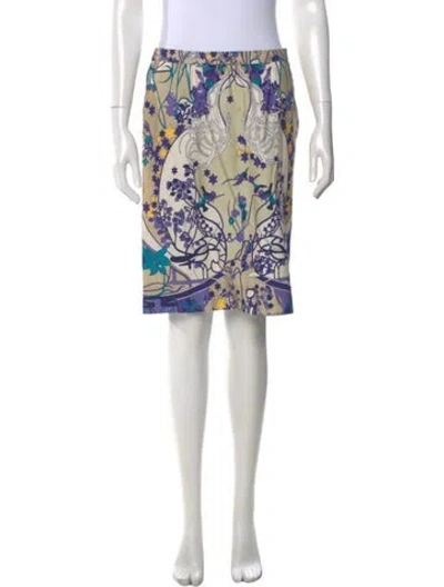 Pre-owned Red Valentino Floral Print Knee-length Skirt In Purple