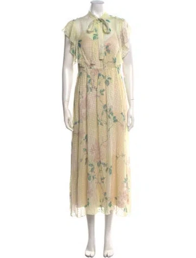 Pre-owned Red Valentino Floral Print Long Dress W/ Tags In Multi