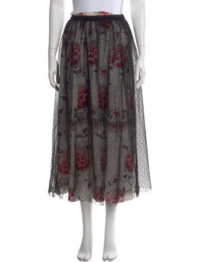 Pre-owned Red Valentino Floral Print Long Skirt In Multi