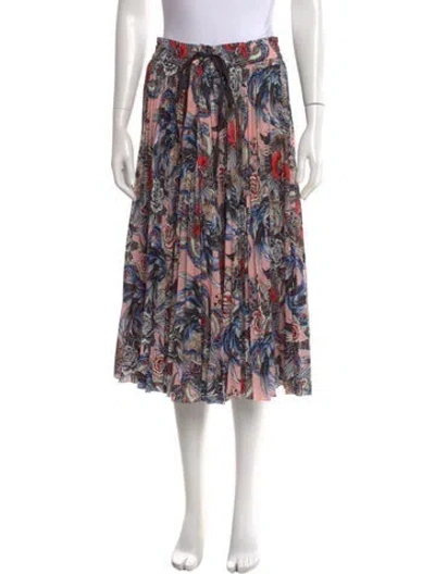 Pre-owned Red Valentino Floral Print Midi Length Skirt In Pink
