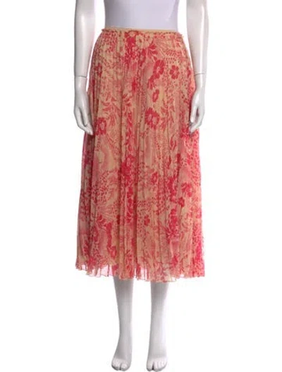 Pre-owned Red Valentino Floral Print Midi Length Skirt In Red