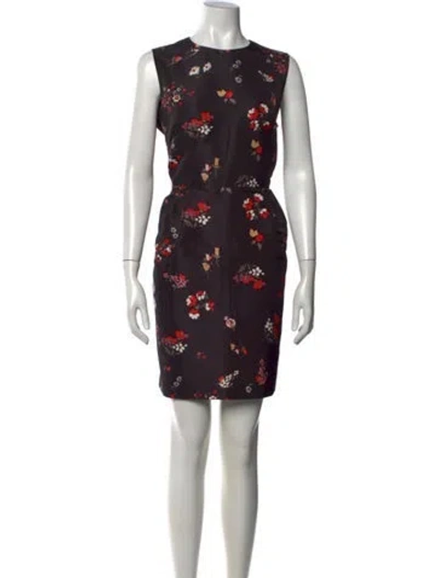Pre-owned Red Valentino Floral Print Mini Dress In Black
