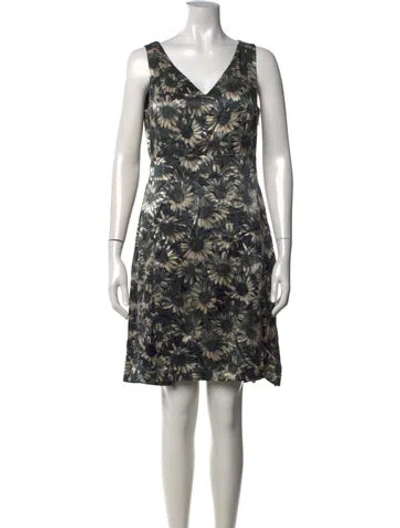 Pre-owned Red Valentino Floral Print Mini Dress In Black/neutrals