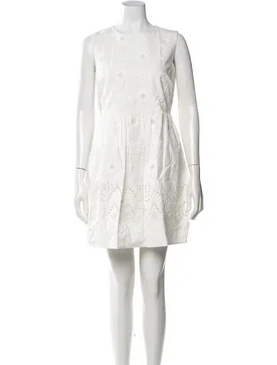 Pre-owned Red Valentino Floral Print Mini Dress In Neutrals