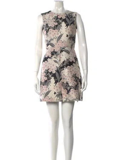 Pre-owned Red Valentino Floral Print Mini Dress In Pink
