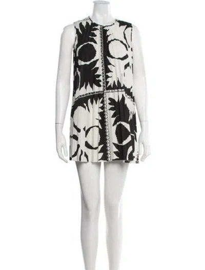 Pre-owned Red Valentino Floral Print Mini Dress In White