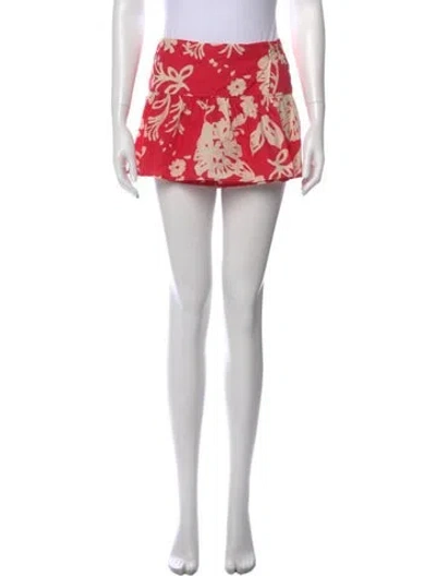 Pre-owned Red Valentino Floral Print Mini Shorts W/ Tags In Pink