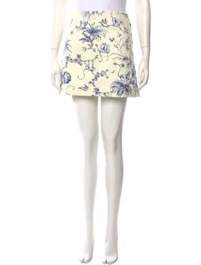 Pre-owned Red Valentino Floral Print Mini Skirt In Neutral