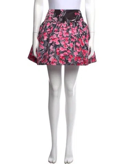 Pre-owned Red Valentino Floral Print Mini Skirt In Pink