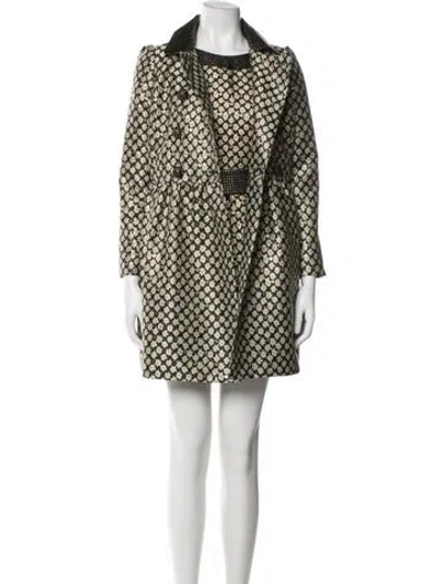 Pre-owned Red Valentino Floral Print Pleated Accents Dress Set In Black/metallic
