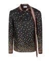 Red Valentino Flowers & Stripes Shirt In Black