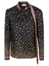 Red Valentino Flowers & Stripes Shirt In Black