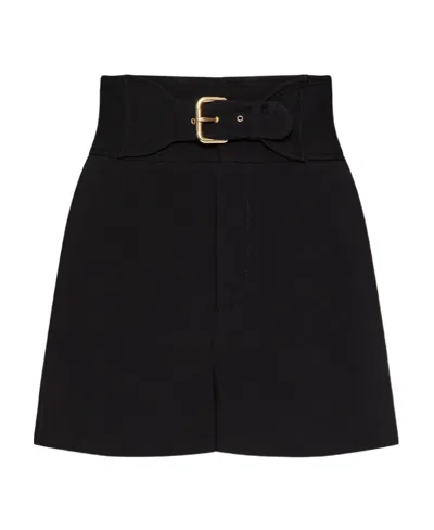 Red Valentino Frisottine Belt Shorts In Black
