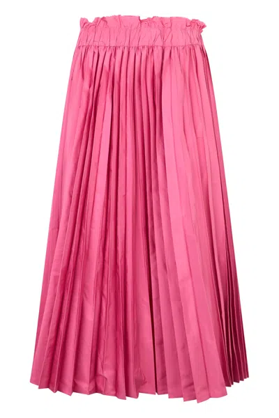Red Valentino Fuchsia Skirt With Pleated Effect, Minimal And Versatile. In Pink
