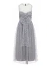 Red Valentino Redvalentino Glitter Sleeveless Midi Dress In Light Grey