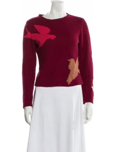 Pre-owned Red Valentino Graphic Print Bateau Neckline Sweater In Red