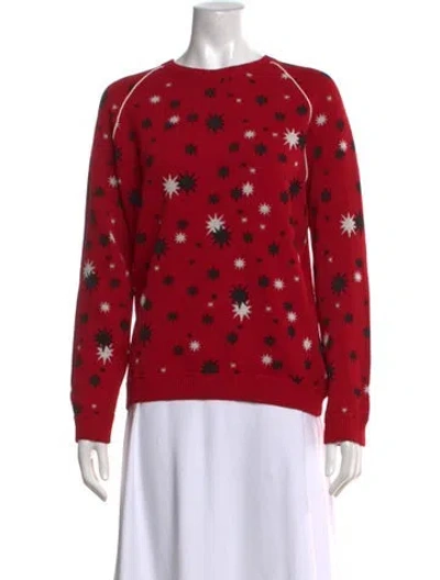 Pre-owned Red Valentino Graphic Print Crew Neck Sweater In Red