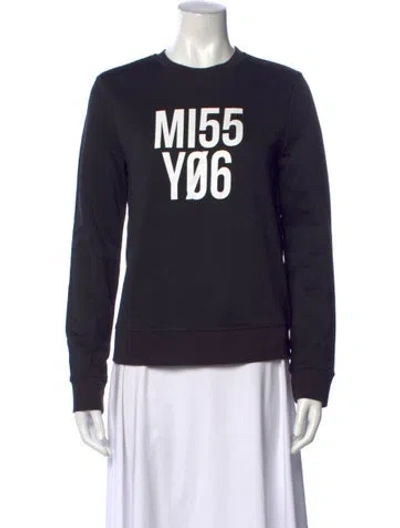 Pre-owned Red Valentino Graphic Print Crew Neck Sweatshirt In Black/white