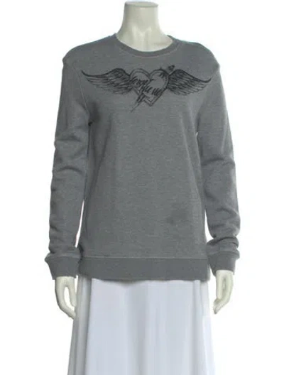 Pre-owned Red Valentino Graphic Print Crew Neck Sweatshirt In Gray